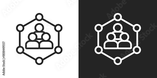 Participant Icon In Black And White Line Style