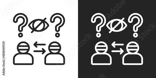 Blind Icon In Black And White Line Style
