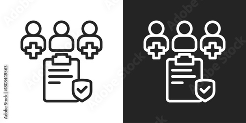 committee Icon In Black And White Line Style