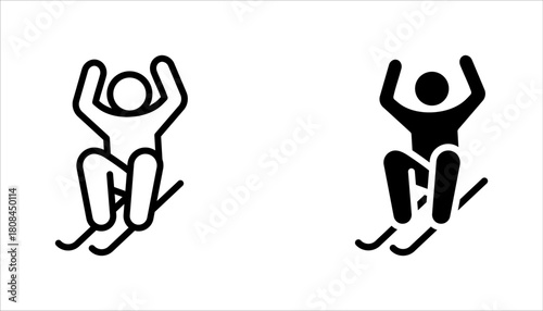 ski icon set, winter sport concept, vector illustration on white background