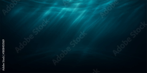 Abstract blue background with dark sky, light motion, water wave texture, and star energy design