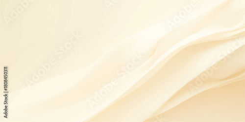 Abstract silk fabric background with smooth, flowing gold wave pattern and light texture