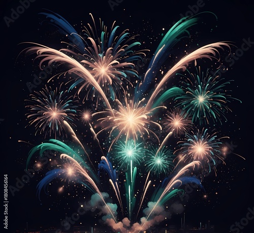 Reinvent fireworks as abstract brushstroke explosions 