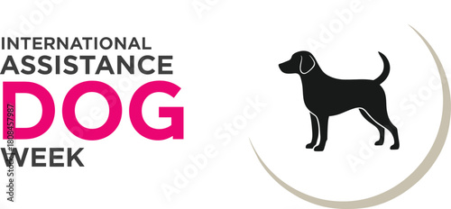 International Assistance Dog Week Vector Banner Highlighting Service Dogs, Support Animals, Disability Awareness, and Canine Companionship Celebration Concept.