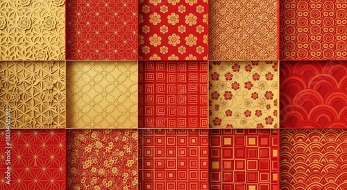 Collection of decorative patterned textures