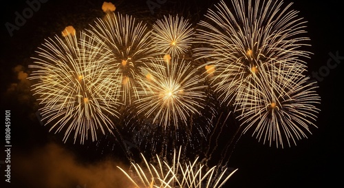 Fireworks display at night