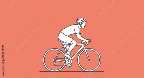 Dynamic Cyclist Illustration Athletic Ride on Road Bike