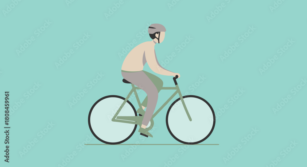 custom made wallpaper toronto digitalPerson Riding Bicycle on Teal Background Healthy Lifestyle and Eco Friendly Commute