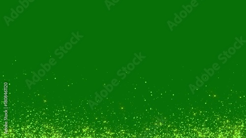 Green Screen Golden Glitter Dust Sparkle Rising from Bottom