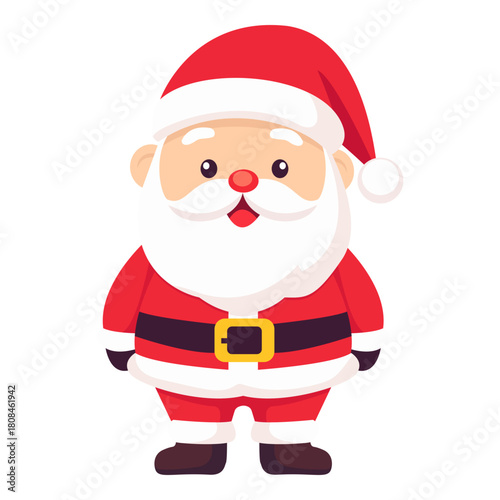 Jolly Santa Claus Illustration: An illustrated Santa Claus, exudes the joy of the holiday season, with his warm smile and iconic red suit and hat.