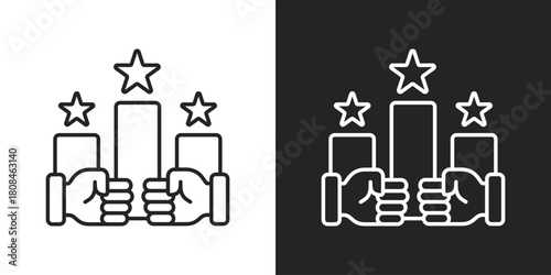 Competition Icon In Black And White Line Style