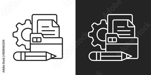 Documentation Icon In Black And White Line Style