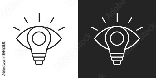 Vision Icon In Black And White Line Style