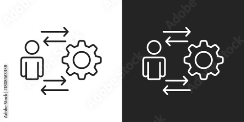 Fotografía Approach Icon In Black And White Line Style