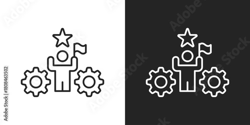 Success Icon In Black And White Line Style