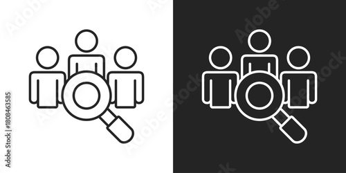Employee Icon In Black And White Line Style