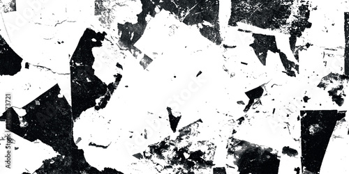 Papercut grunge abstract background vector torn ripped paper texture overlay and distressed collage effect on transparent background.