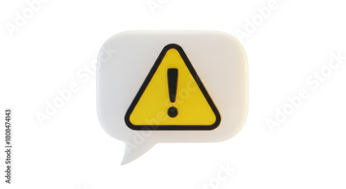 Free Download Yellow Warning Triangle with Exclamation Mark in Speech Bubble isolated on a transparent background - GFXLoad