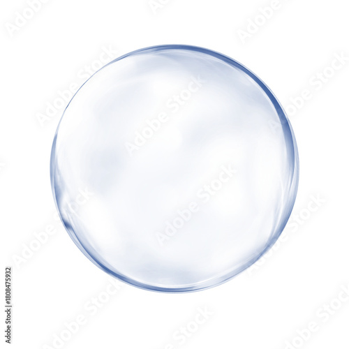 Foto Delicate light blue bubble on transparent backdrop