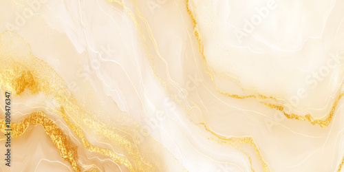 Luxurious golden marble texture background abstract stone surface with swirling yellow and orange veins elegant interior wallpaper and decor.