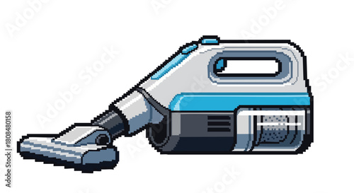 Pixel Art Handheld Vacuum Cleaner Icon for Cleaning Home Maintenance Graphics