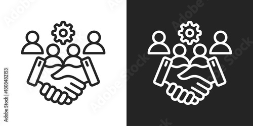 Employee Icon In Black And White Line Style