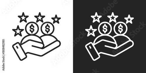 Customer Satisfaction Icon In Black And White Line Style