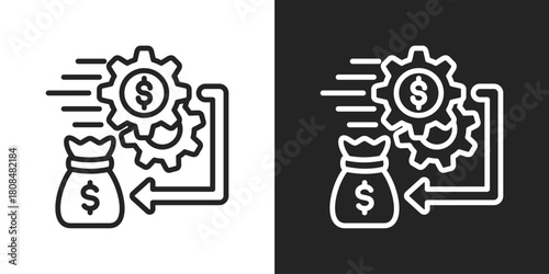 Cost Effective Icon In Black And White Line Style