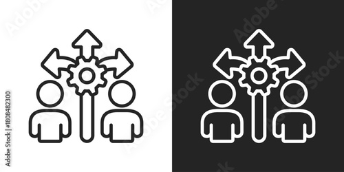 Flexibility Icon In Black And White Line Style