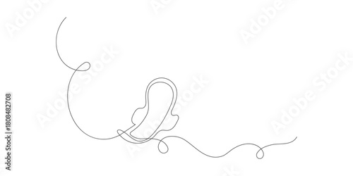 Continuous one line drawing of sanitary napkins illustration