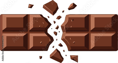 Breaking point: Delicious chocolate bar splits apart, releasing tempting chunks
