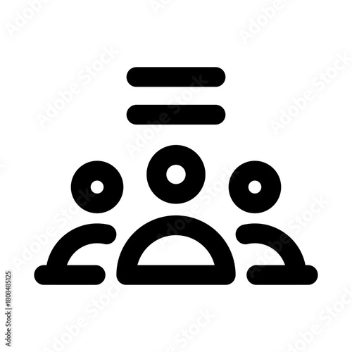 Group of people icon. Modern line icon design with professional minimal vector styling crafted for team, community, collaboration, and social connection concepts
