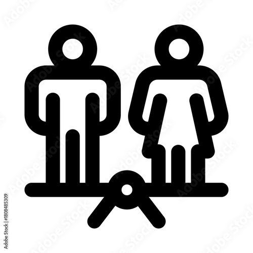 Balance and equality icon. Modern line icon design with professional minimal vector styling crafted for fairness, human rights, justice, and judgement concepts