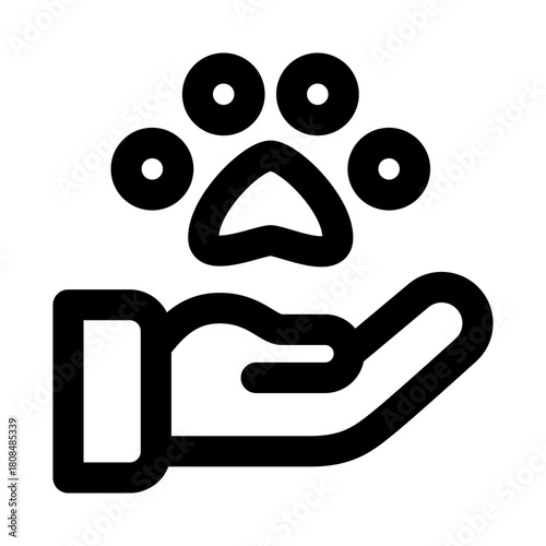 Animal welfare icon. Modern line icon design with professional minimal vector styling crafted for pet care, protection, rescue, and conservation concepts