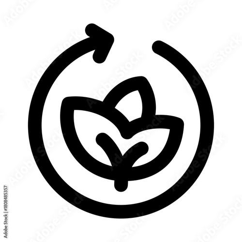 Ecology recycle icon. Modern line icon design with professional minimal vector styling crafted for sustainability, green energy, waste management, and environmental care