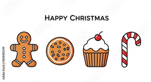 Christmas treats with happy christmas text