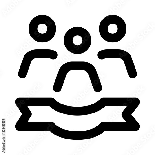 Team icon. Modern line icon design with professional minimal vector styling crafted for coll