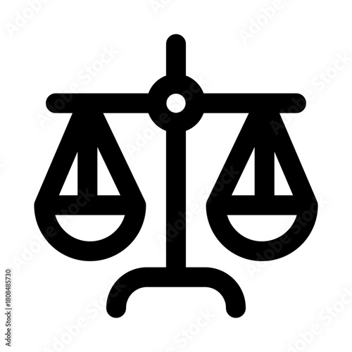 Justice scale icon. Modern line icon design with professional minimal vector styling crafted for fairness, law, equality, legal system, and judgement concepts