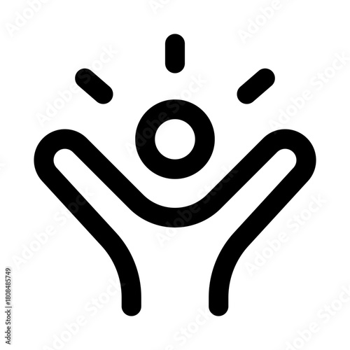 Confidence icon. Modern line icon design with professional minimal vector styling crafted for self-esteem, motivation, success, personal growth, and empowerment concepts