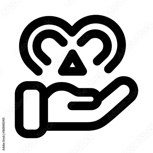 Kindness icon. Modern line icon design with professional minimal vector styling crafted for compassion, care, empathy, support, and social goodwill concepts