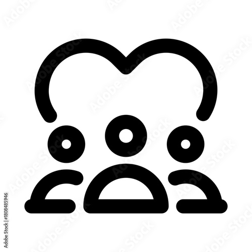 Community icon. Modern line icon design with professional minimal vector styling crafted for social connection, teamwork, collaboration, and group interaction concepts