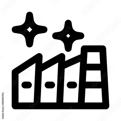 Factory industry icon. Modern line icon design with professional minimal vector styling crafted for manufacturing, production, industrial, and business concepts