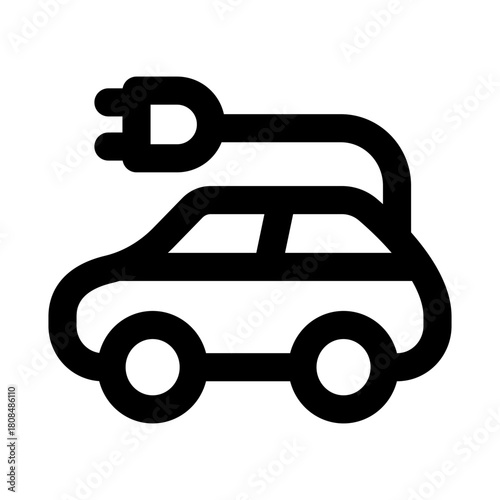 Electric vehicle icon. Modern line icon design with professional minimal vector styling crafted for clean transport, sustainability, eco mobility, charging, and green energy concepts