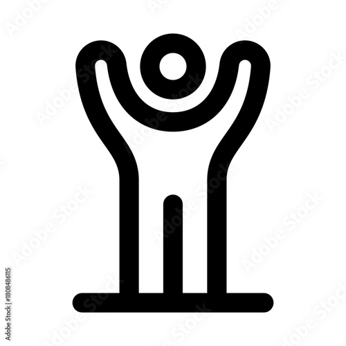 People raising hands icon. Modern line icon design with professional minimal vector styling crafted for teamwork, participation, community, celebration, and engagement concepts