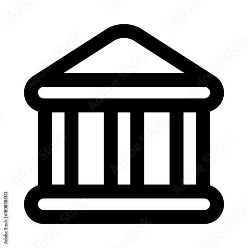 Bank icon. Modern line icon design with professional minimal vector styling crafted for finance, savings, investment, economy, and financial institution concepts