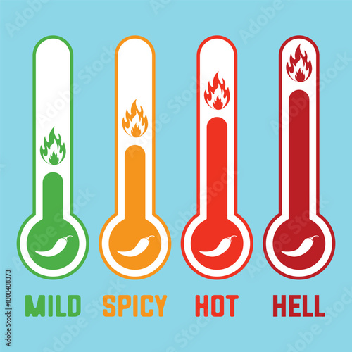 spicy level label, spicy food icon