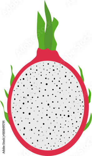 fresh white dragon fruit pieces