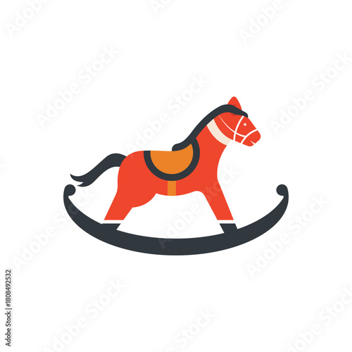 Colorful icon for  rocking horse