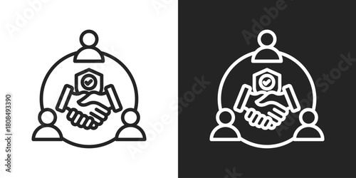 Creative Team Icon In Black And White Line Style