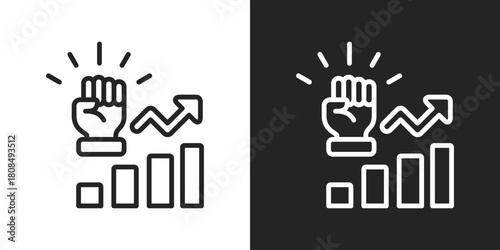 Efficiency Icon In Black And White Line Style